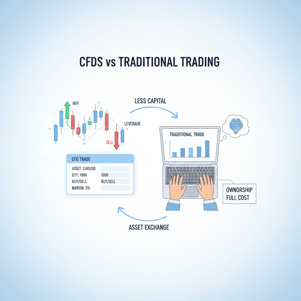 الفروق بين CFDs والتداول التقليدي