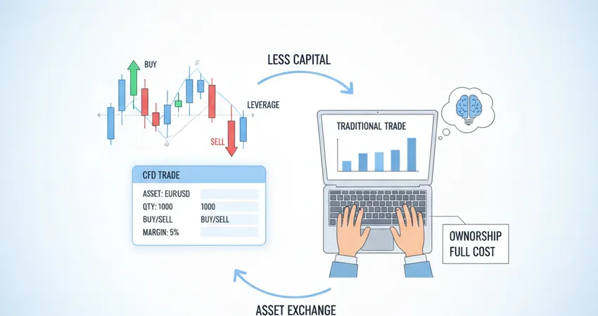 الفروق بين CFDs والتداول التقليدي
