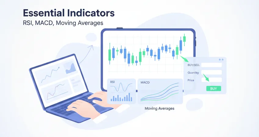 مؤشرات التداول الأساسية: RSI و MACD و Moving Averages