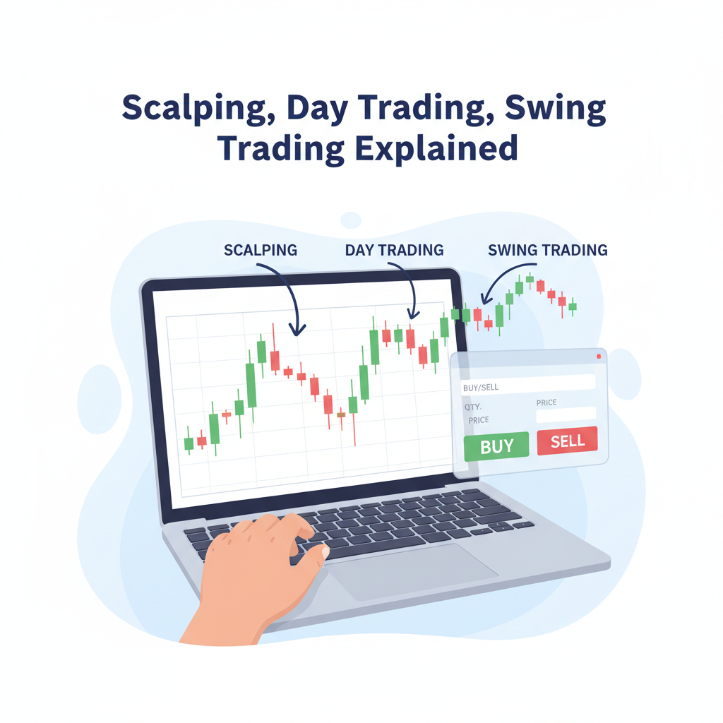 أنواع التداول: Scalping و Day Trading و Swing
