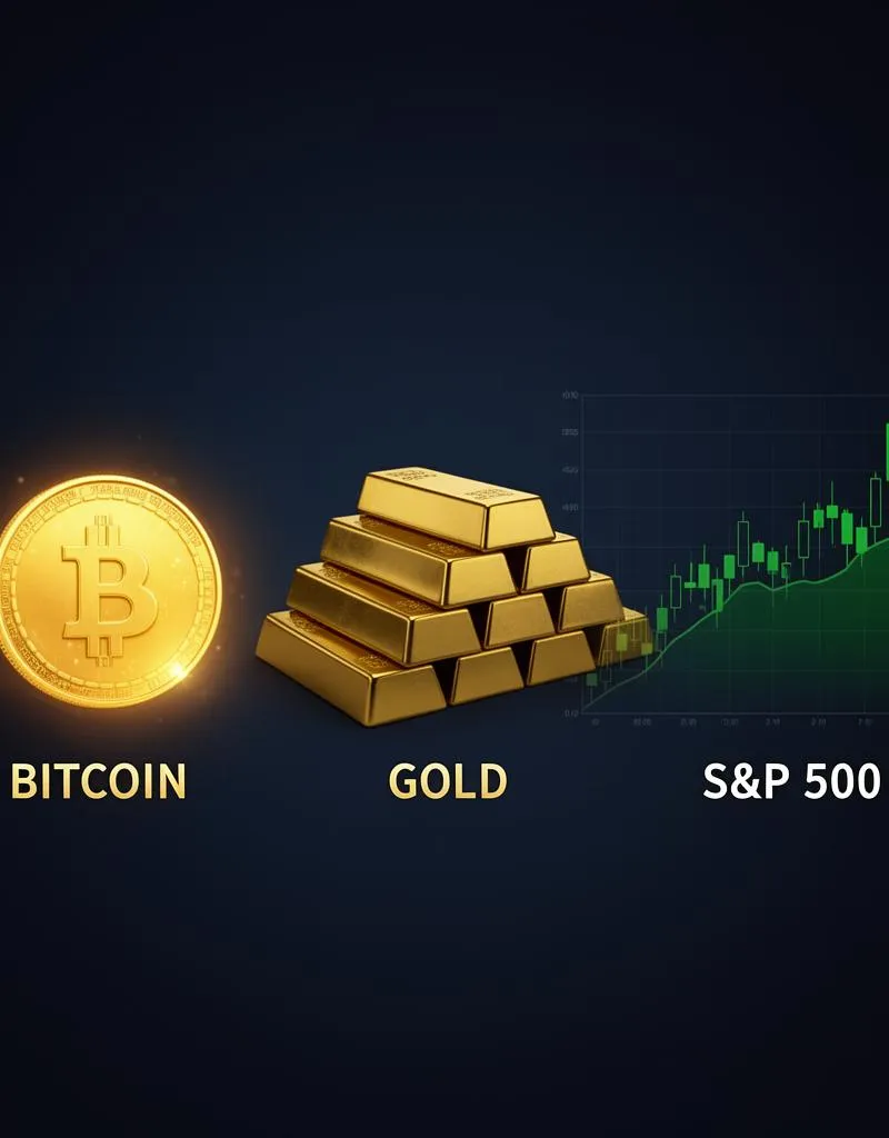 البيتكوين مقابل الذهب مقابل S&P 500: أيهما أفضل استثمار في 2026؟